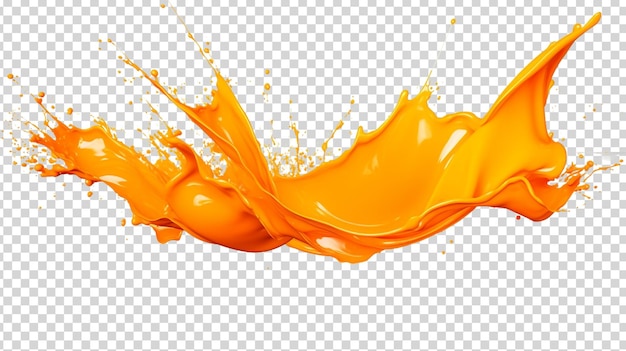 PSD orange juice splash isolated on transparent background