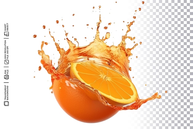 Orange juice with a splash of orange vector illustration