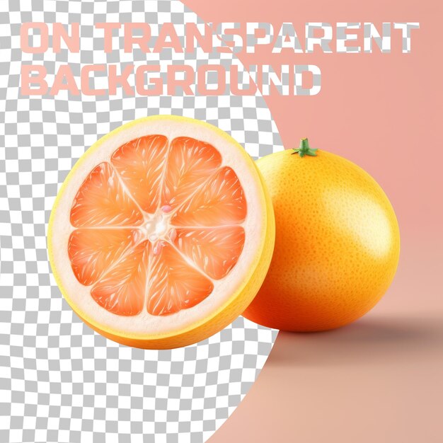 PSD an orange and a lemon on a pink background