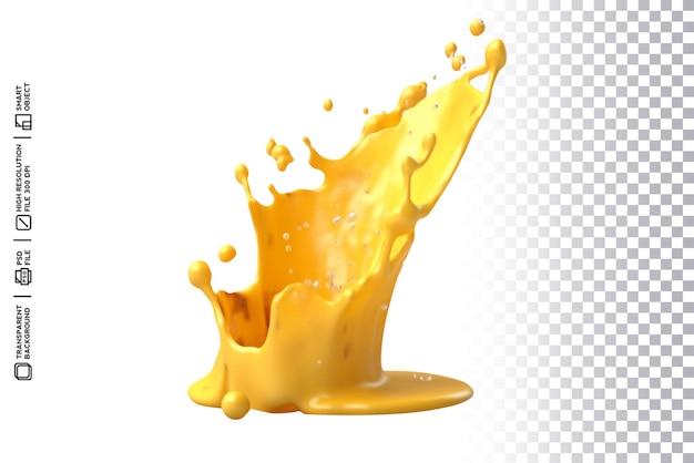 Orange liquid splash on a transparent background vector illustration