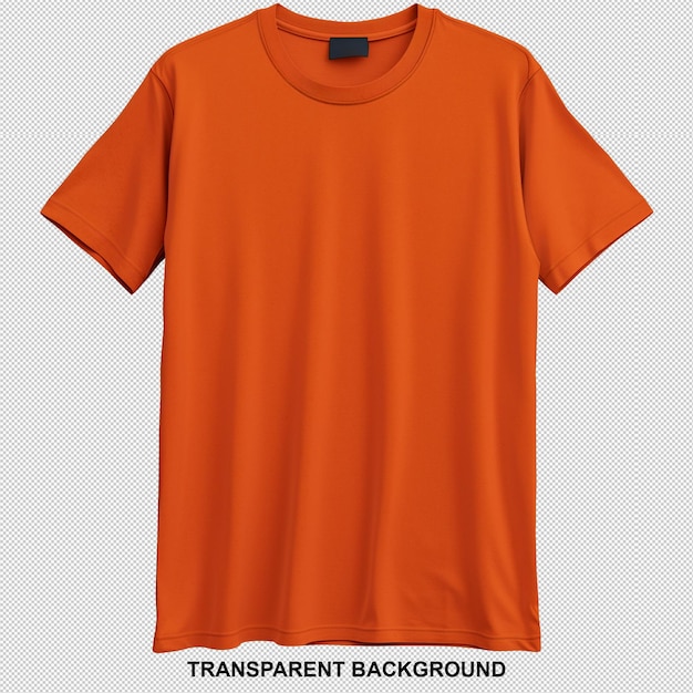 PSD orange male tshirt mockup isolated on white