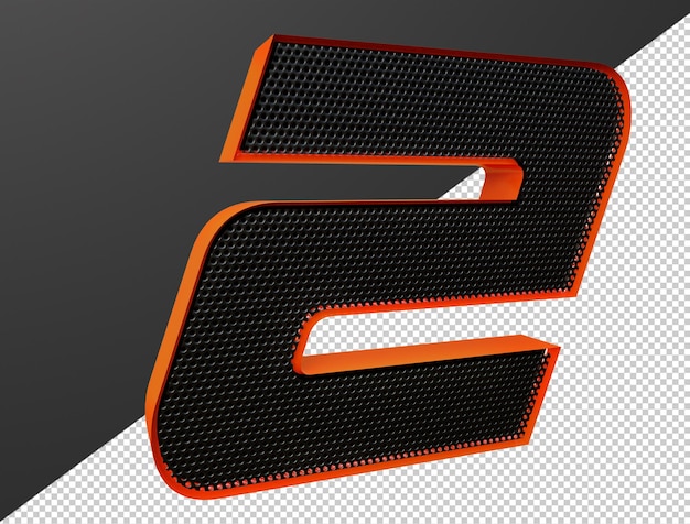 ORANGE NUMBER 2 3D RENDER