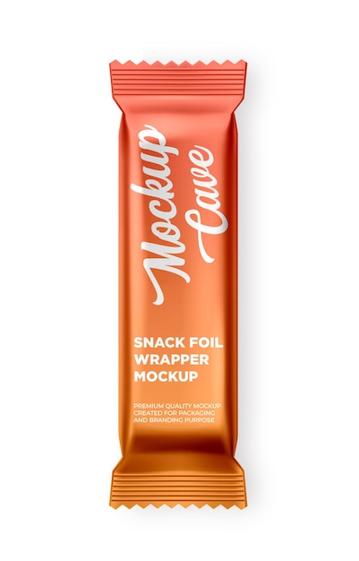 Orange packaging for a snack wrapper mockup