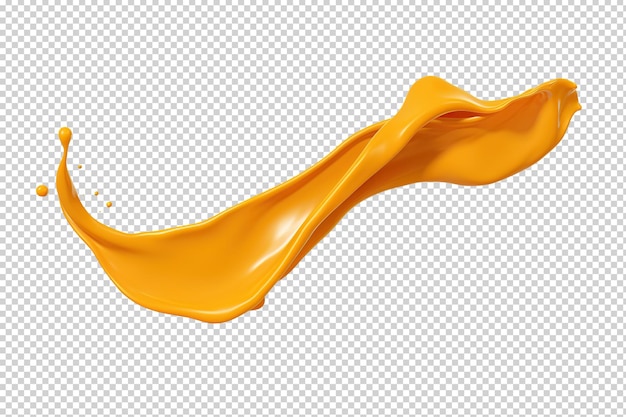 Orange paint splash Ai art Cutout on transparent