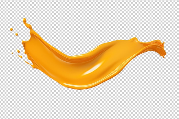 Orange paint splash Ai art Cutout on transparent