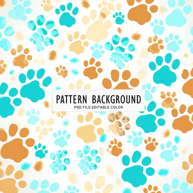 PSD orange paw prints pattern seamless patterns free patterns white background