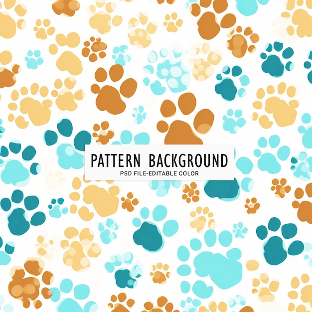 PSD orange paw prints pattern seamless patterns free patterns white background