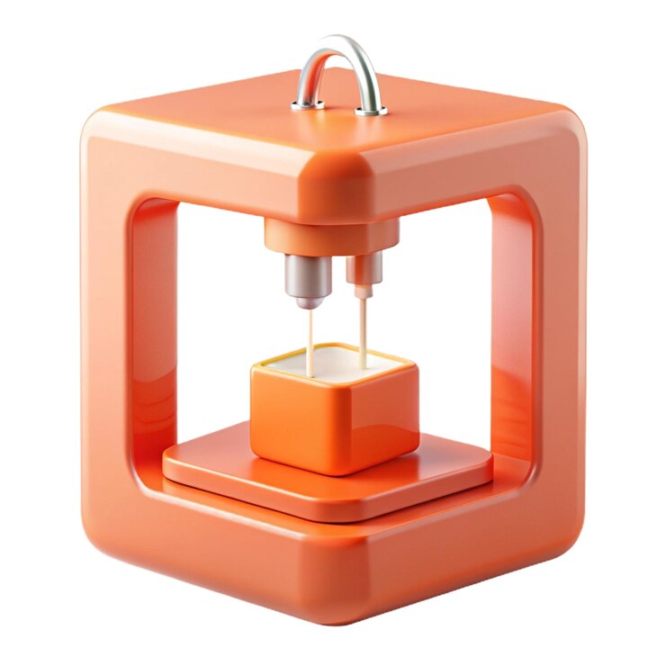 PSD an orange plastic container with a clear liquid inside