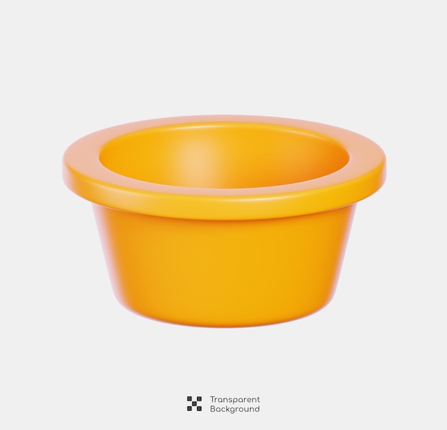 오렌지색 플라스틱 세탁기 분리 청소 장비 아이콘 3D 렌더링