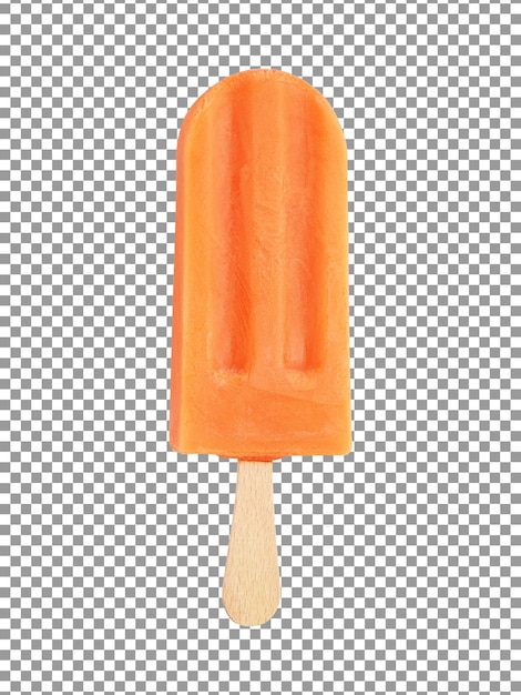 Orange popsicle ice cream isolated on transparent background