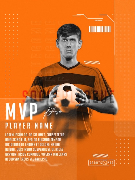 An orange poster with the word mvp on it