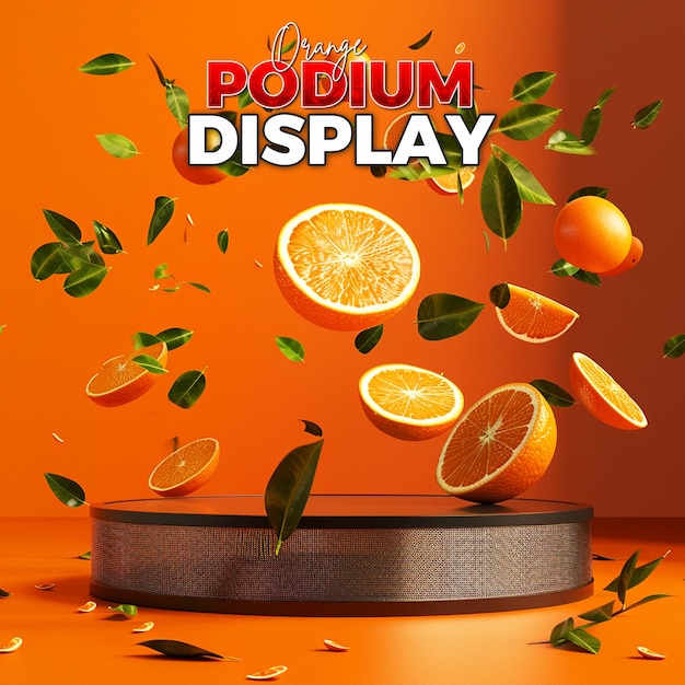 PSD 오렌지 제품 배경 표시