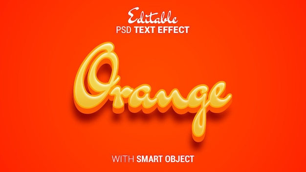 PSD orange psd editable text effect