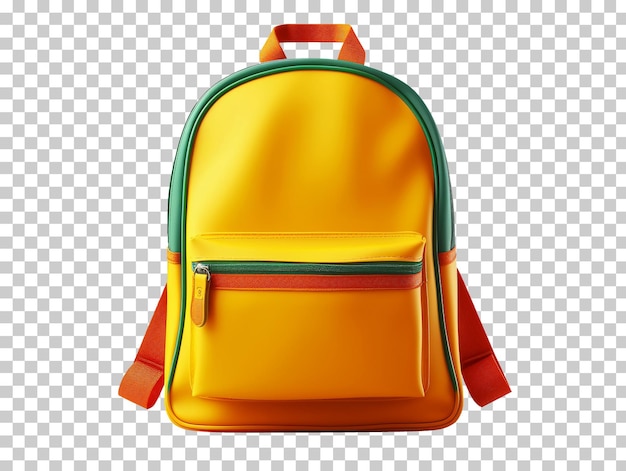 Orange school bagpack isolated on transparent background png psd