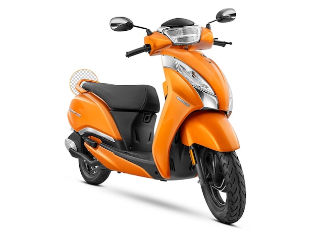 An orange scooter or scooty on transparent background