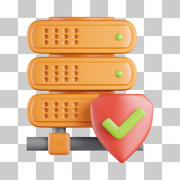 Оранжевая защита сервера 3D Icon