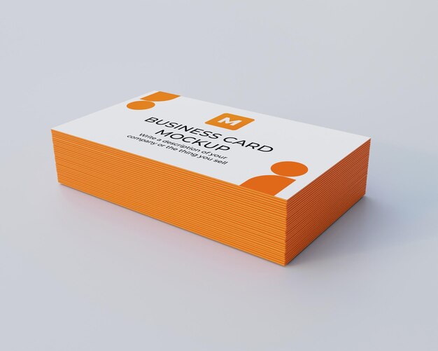 Orange set of business cards mockup