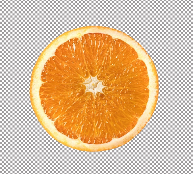 Orange slice isolated on yellow