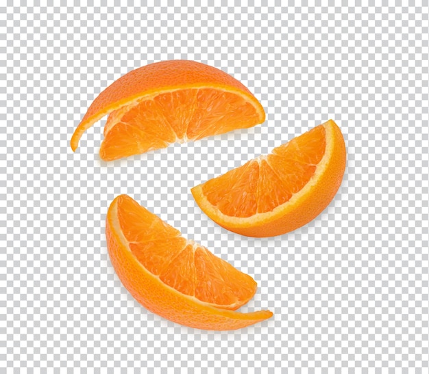 Orange slices isolated premium psd top view