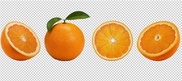 PSD orange slices isolated on transparent background