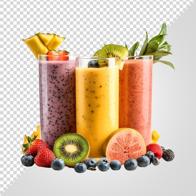 PSD orange and strawberry juice glass png