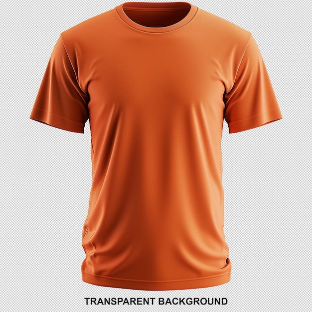 PSD orange t shirt mockup isolated on white