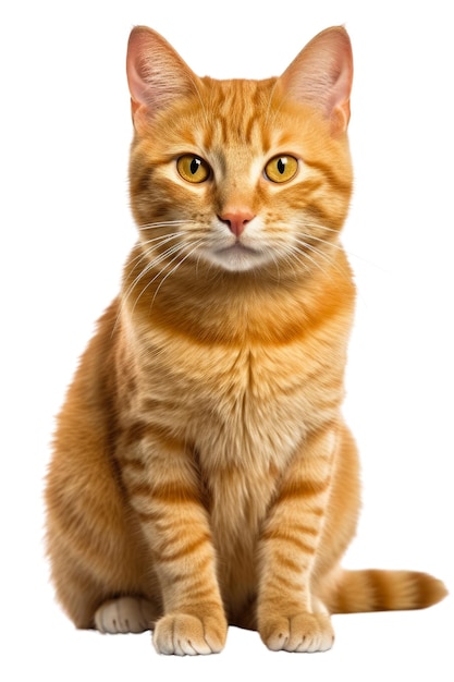 PSD an orange tabby cat sitting and staring at the viewer generative ai