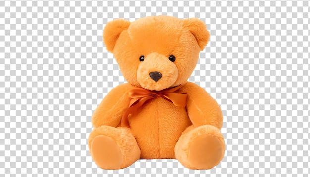 PSD orange teddy bear isolated on transparent background