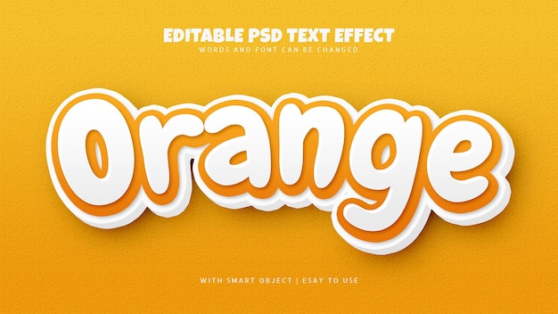 Orange text effect editable