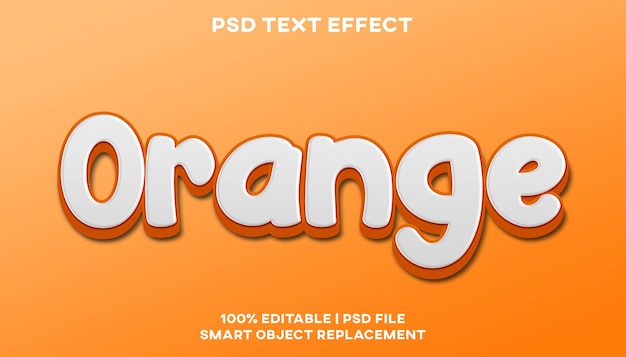 Orange text effect style template