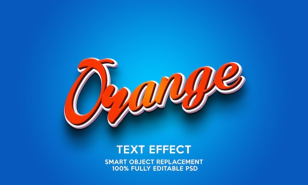 PSD modello di effetto testo arancione
