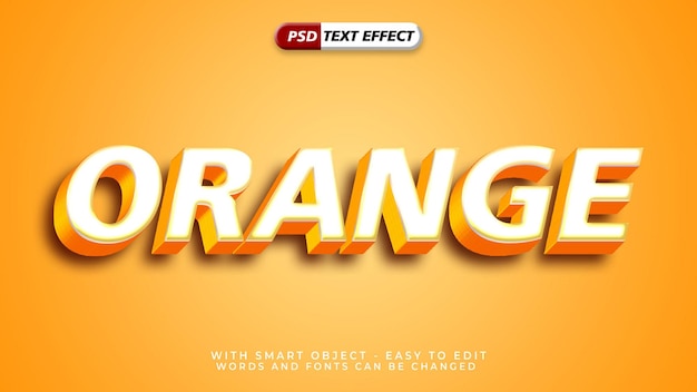 Orange text effect with 3d style