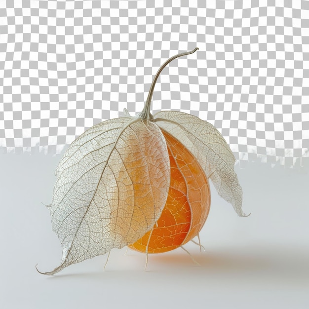 PSD a orange that has leaves on it and the top of it is orange