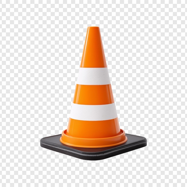 Orange and White Striped Traffic Cone