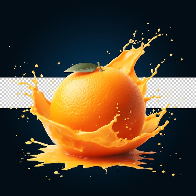 PSD Со свежим апельсиновым апельсиновым соком, созданным искусственным интеллектом.