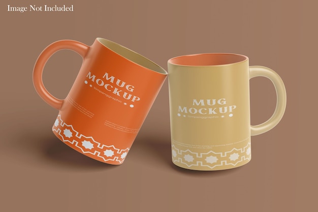 Orange and Yellow Mugs Mockup