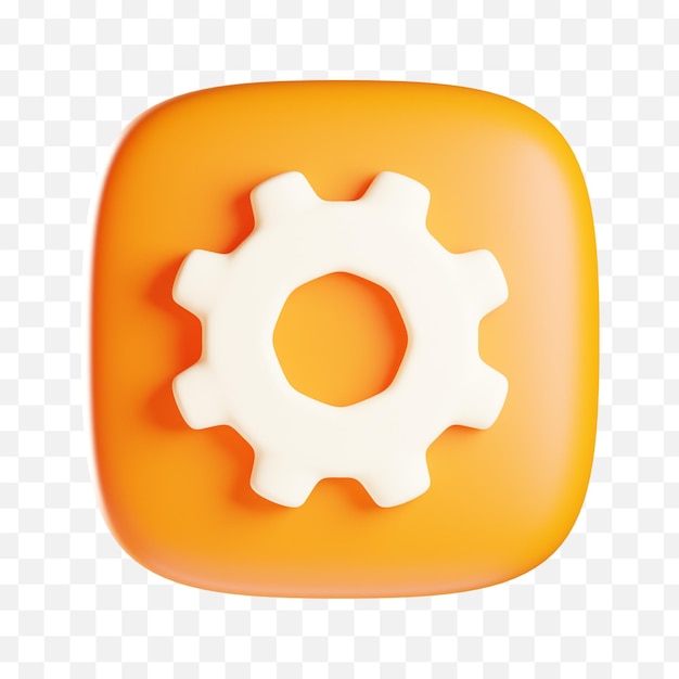 Orange and yellow orange square with a gears on it