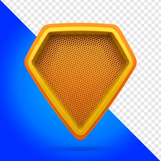 Orange and yellow shield with grid texture