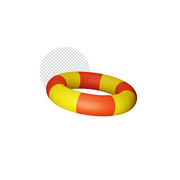 Orange and yellow swimming ring 3d icon