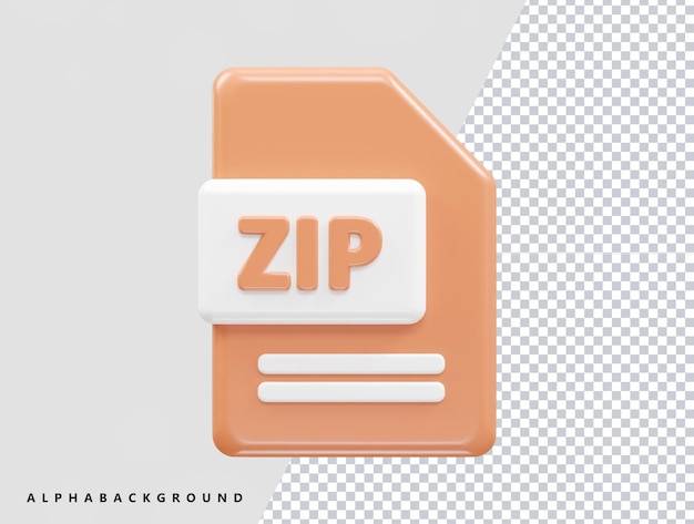 PSD un file zip arancione con un pulsante che dice zip sopra.