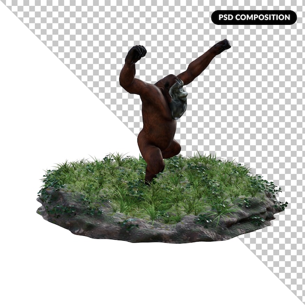 Orangutan isolated 3d