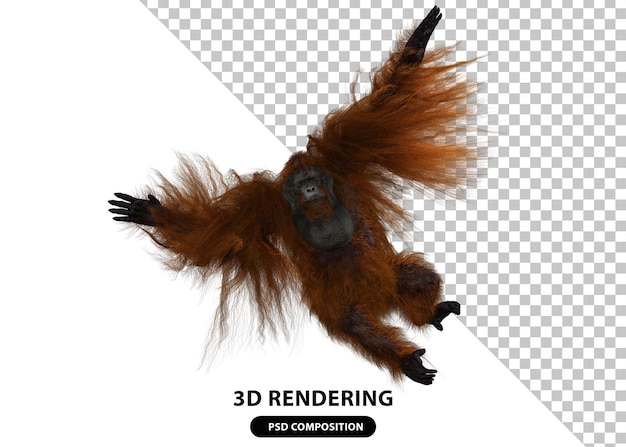 PSD orangutan renderowania 3d