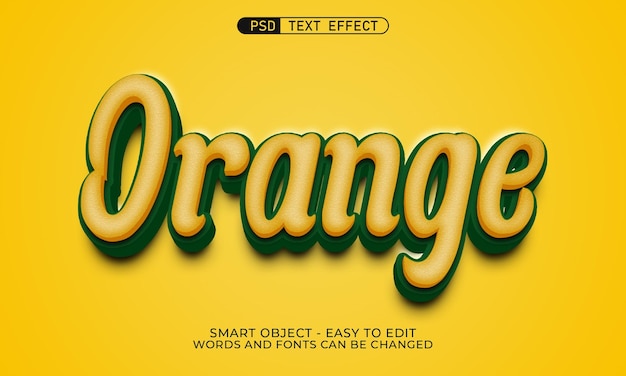 Oranje 3d-teksteffectsjabloon