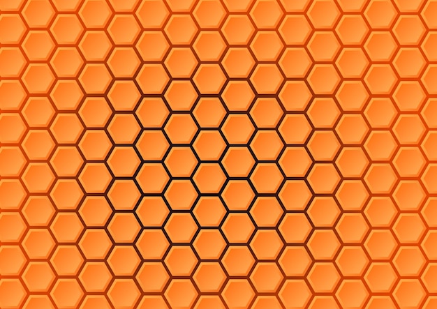 oranje achtergrond met een patroon van zeshoekige oranje en oranje tegels