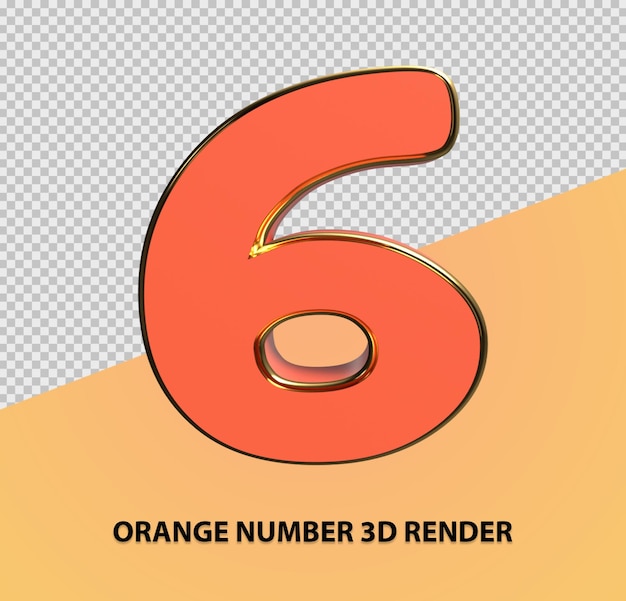 PSD oranje nummer 3d render