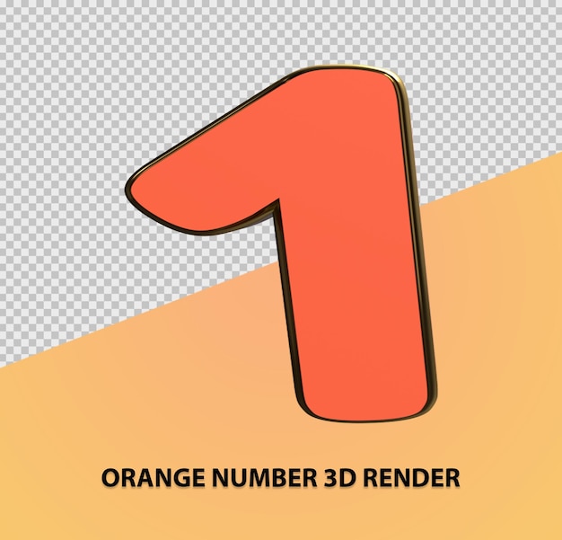 PSD oranje nummer 3d