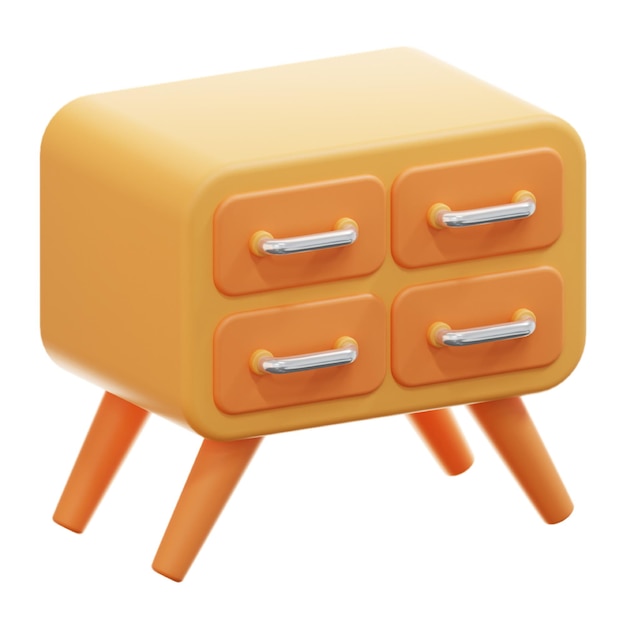 Oranje retro kast met laden