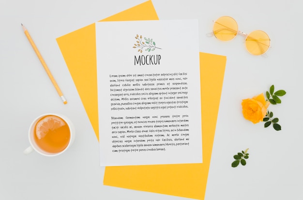 PSD oranje rozen botanische mock-up