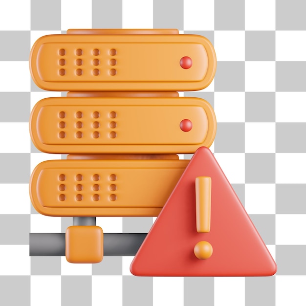 PSD oranje serverfout 3d-pictogram