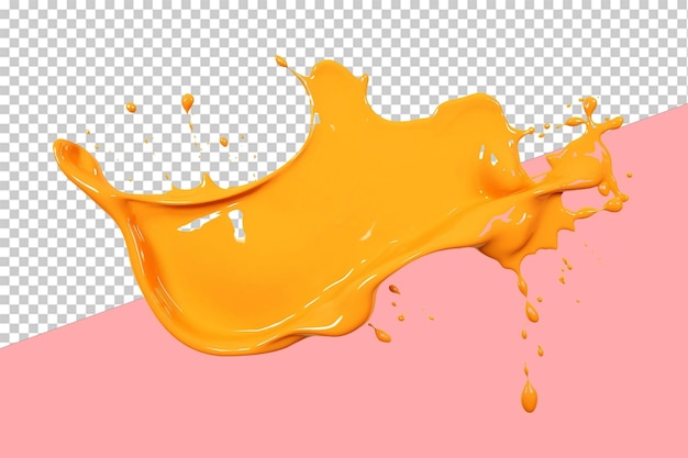 Oranje verf splat doorzichtige achtergrond
